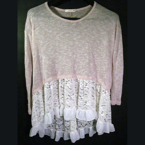 Orange Creek Shirt Size S See-through 3/4 Sleeves - Picture 1 of 5